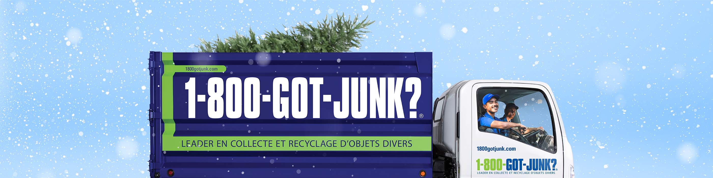 Sapin de Noël sur un camion 1-800-GOT-JUNK?