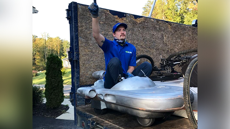 Truck Team Member in a toy spaceship